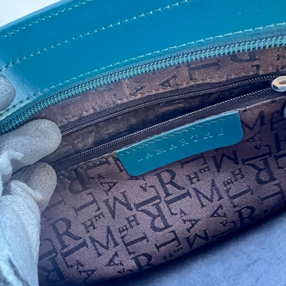 Teal Leather Tote by Lamarthe - Picture 11 of 12